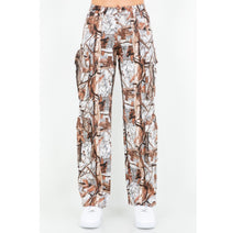 Load image into Gallery viewer, Gray Tree Camo Wide Leg Cargo Pants with Pop Out Pockets