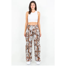 Load image into Gallery viewer, Gray Tree Camo Wide Leg Cargo Pants with Pop Out Pockets
