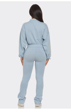 Load image into Gallery viewer, Darling 2pc Dolman Jacket and Yoga Set - Baby Blue
