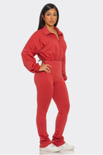 Load image into Gallery viewer, Darling 2pc Dolman Jacket and Yoga Set - Rust
