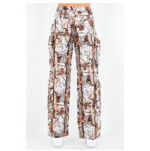 Load image into Gallery viewer, Gray Tree Camo Wide Leg Cargo Pants with Pop Out Pockets
