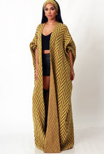 Load image into Gallery viewer, Chevron Print Duster &amp; Headband Set - Chartreuse
