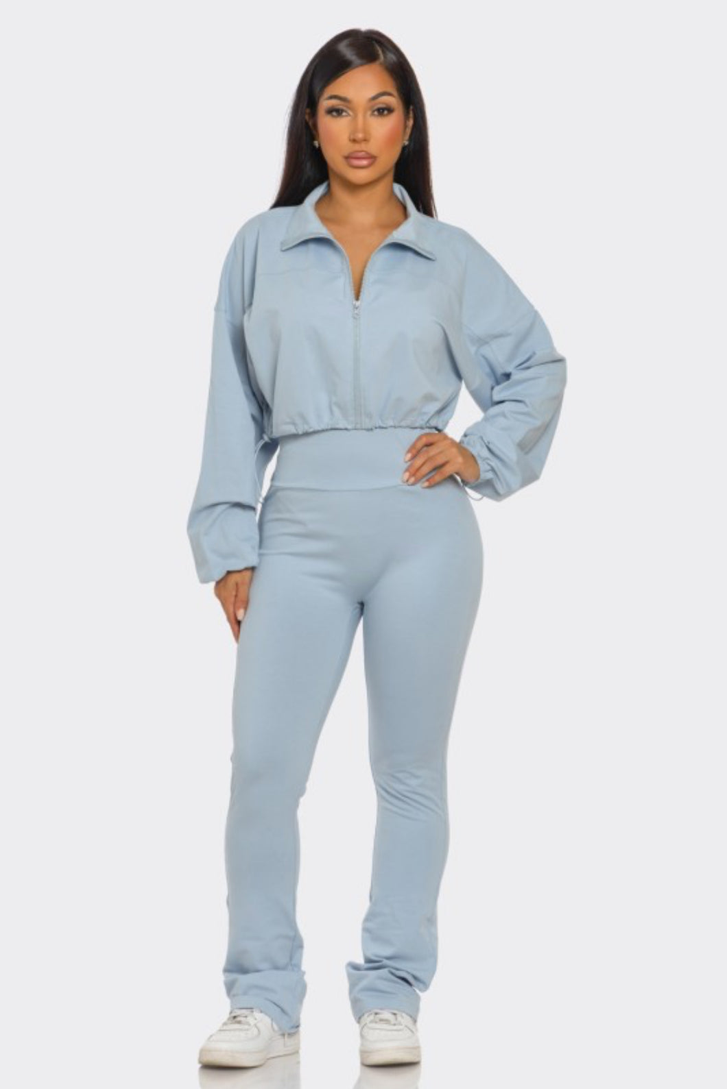 Darling 2pc Dolman Jacket and Yoga Set - Baby Blue