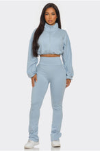 Load image into Gallery viewer, Darling 2pc Dolman Jacket and Yoga Set - Baby Blue
