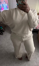 Load image into Gallery viewer, Pack Light 2pc Ribbed Dolman Sleeve Pullover And Wide Leg Pants Set - Beige

