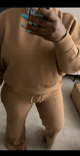 Load image into Gallery viewer, Pack Light 2pc Ribbed Dolman Sleeve Pullover And Wide Leg Pants Set - Camel
