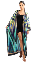 Load image into Gallery viewer, .. Destination Me Kimono/Kaftan - Green/Blue
